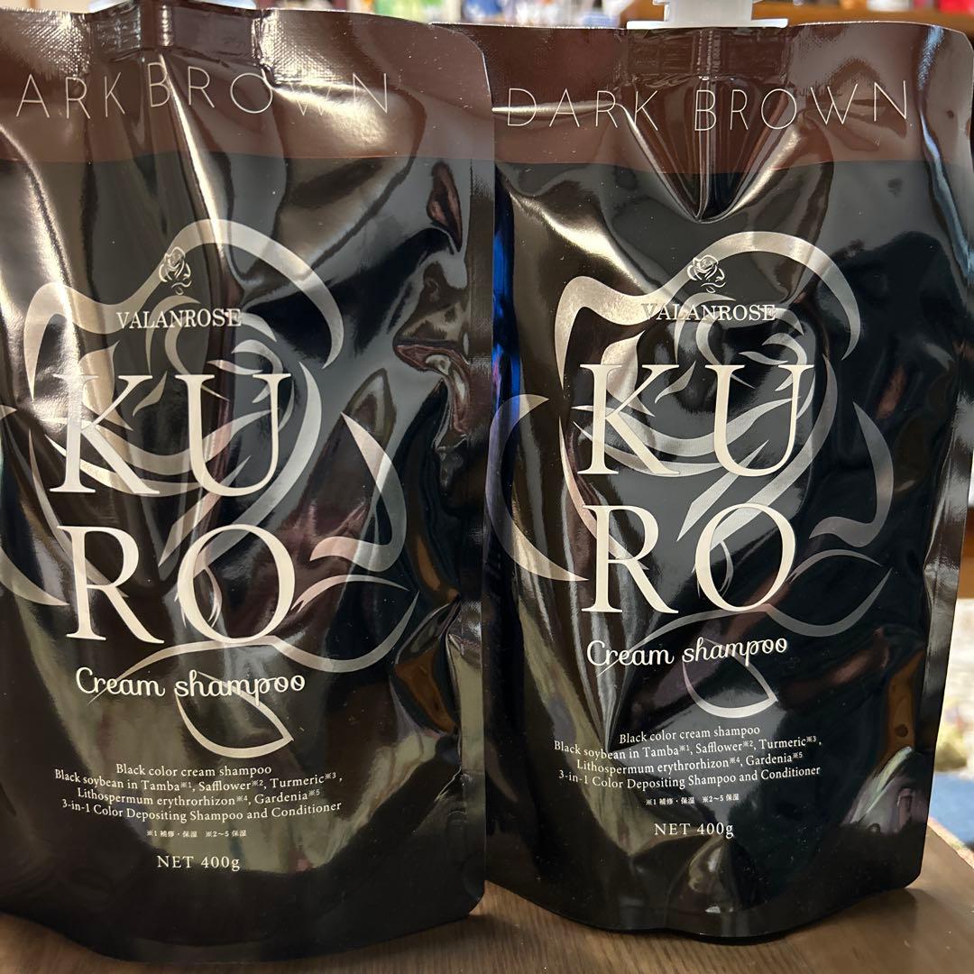 2個！バランローズ　KURO ダークブラウン クリームシャンプー 400g