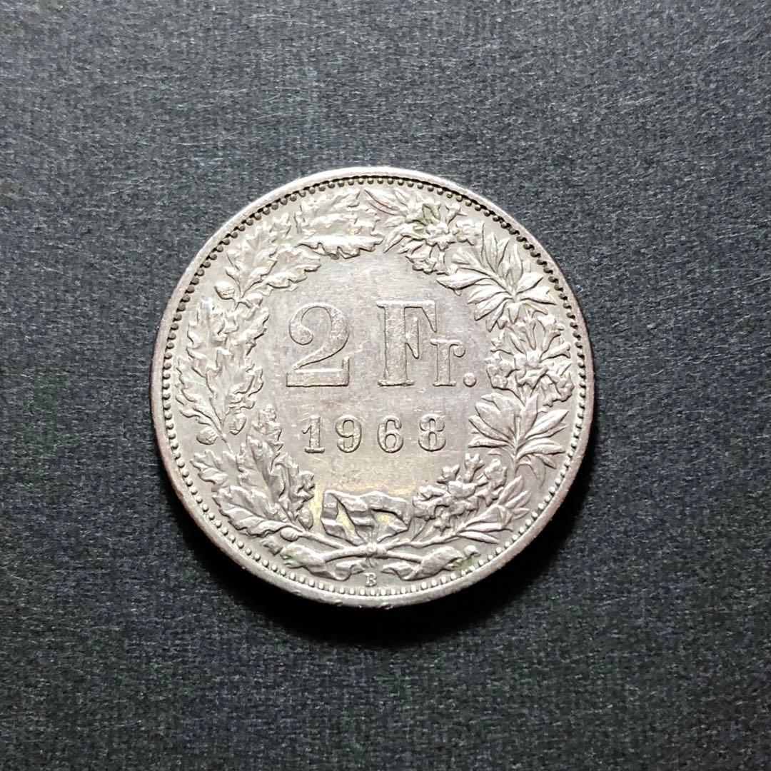 スイスフラン 2フラン硬貨 1968年 - メルカリ