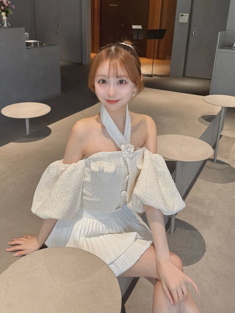 希少Darichホルターネックオフィシャルツイードトップス新品未使用未