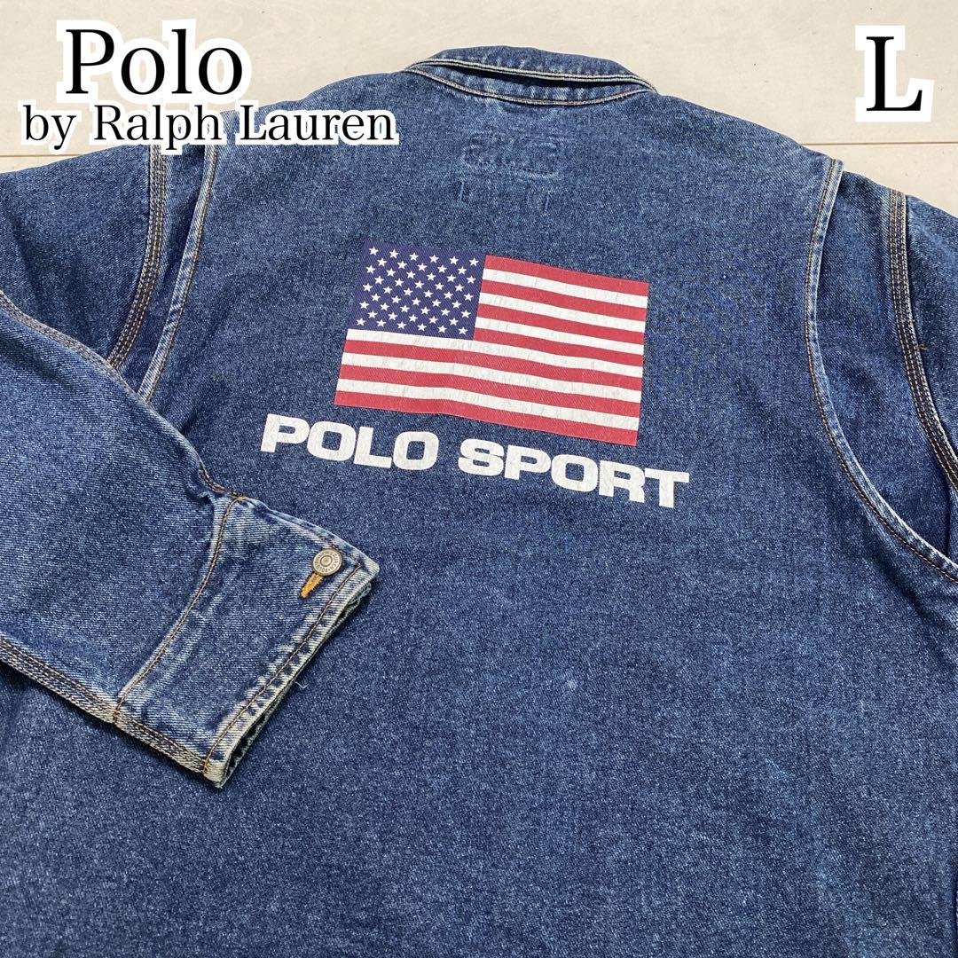90s ポロラルフローレン Gジャン デニムジャケット 星条旗 ポロ