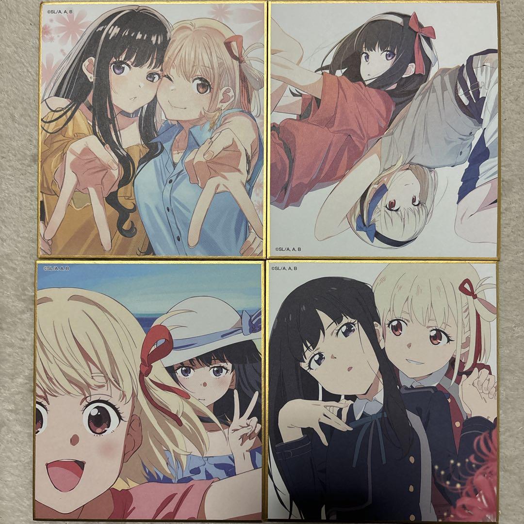 リコリス・リコイル展 千束&たきな ミニ色紙 4枚セット リコリコ喫茶