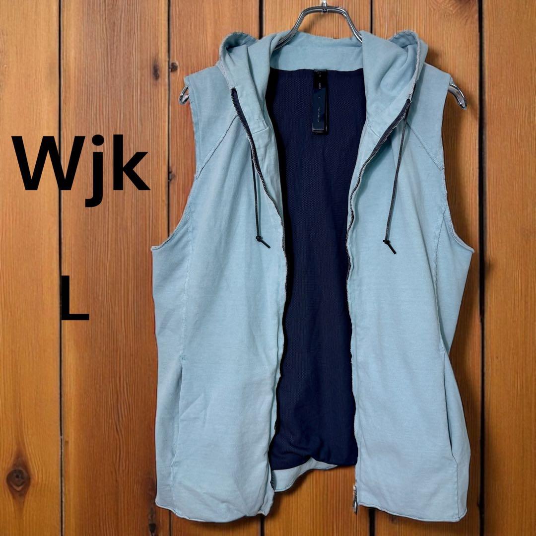 Wjk ノースリーブパーカー L ライトブルー
