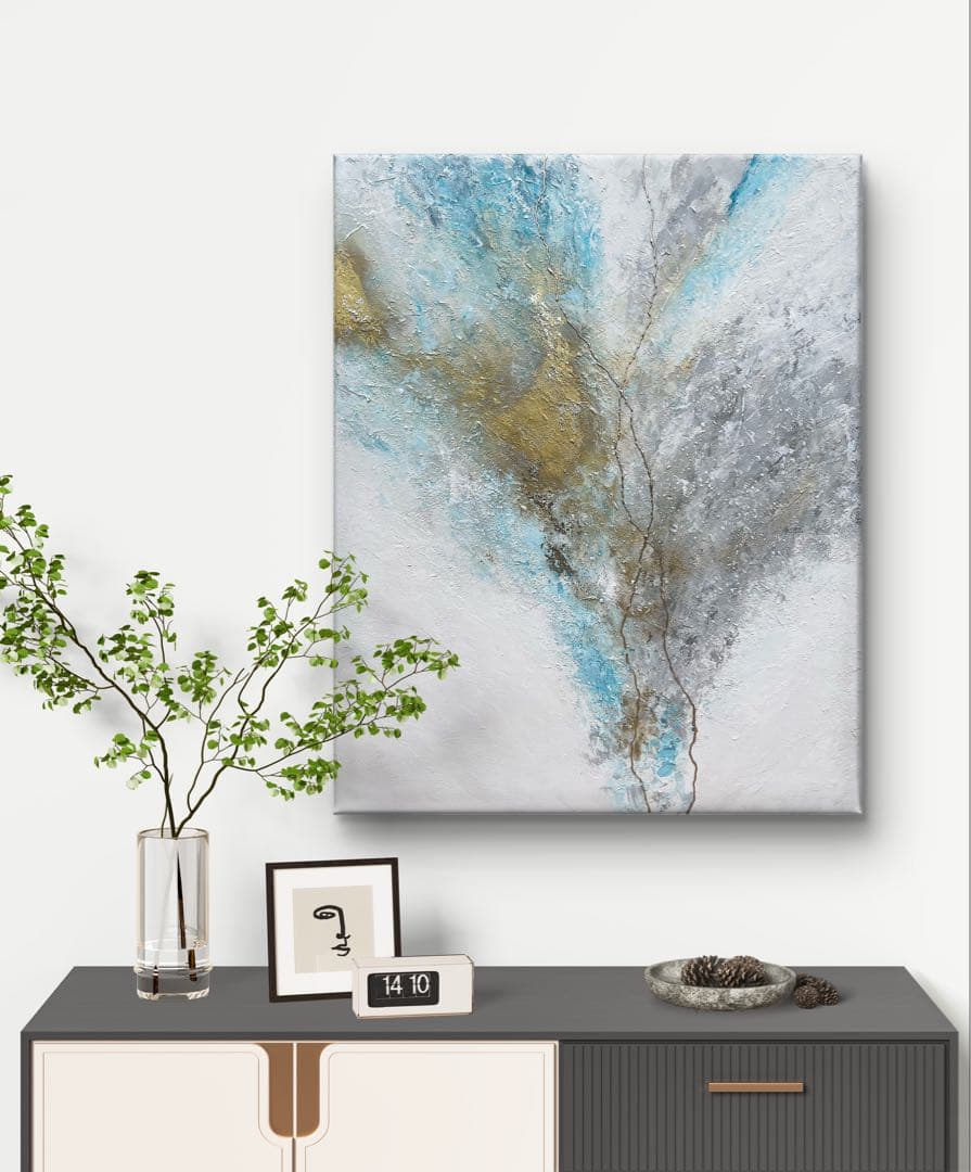 大きめ/和風/絵画/アート/抽象画/ニュアンス/モダン/ホテル/内装/海外/青 泡沫 -Bay- 】 大きめ/和風/禅/絵画/アート/抽象画/ニュアンス/モダン