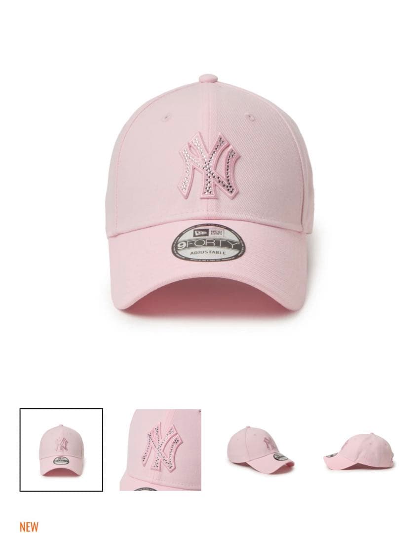 9FORTY Rhinestone ラインストーン ニューヨークヤンキースピンク