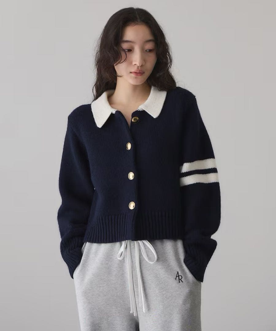 アダムエロペ ADAM ET ROPE ネイビー ポロニット セーター