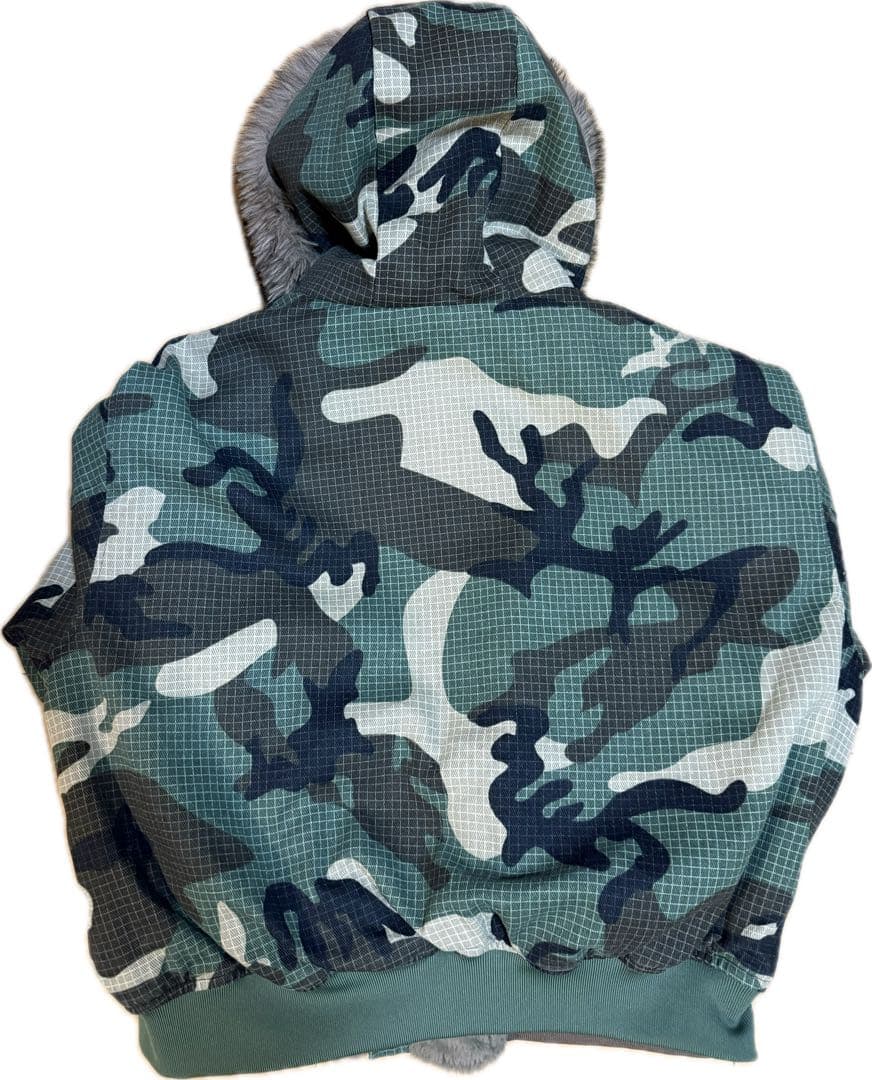 迷彩柄ファー付きフードジャケット - メルカリ