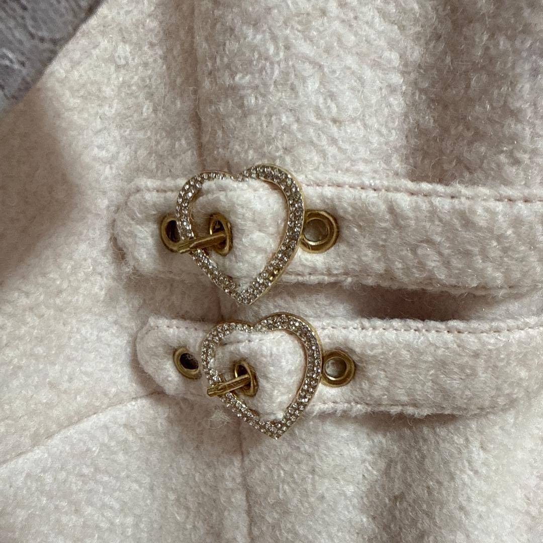 LIZLISA ビジューリボンミニ丈Aラインコート ピンク - メルカリ