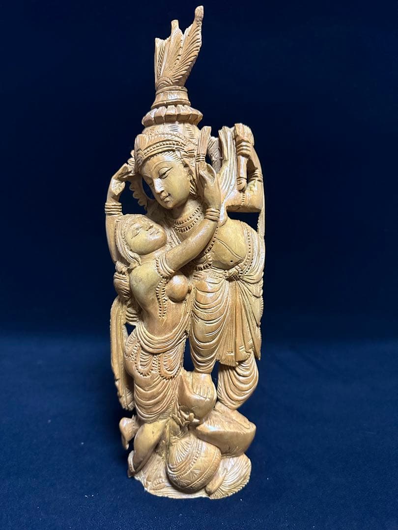 インド　白檀　弁財天　仏教美術　仏像 骨董 木像　木製　仏教　密教　置物