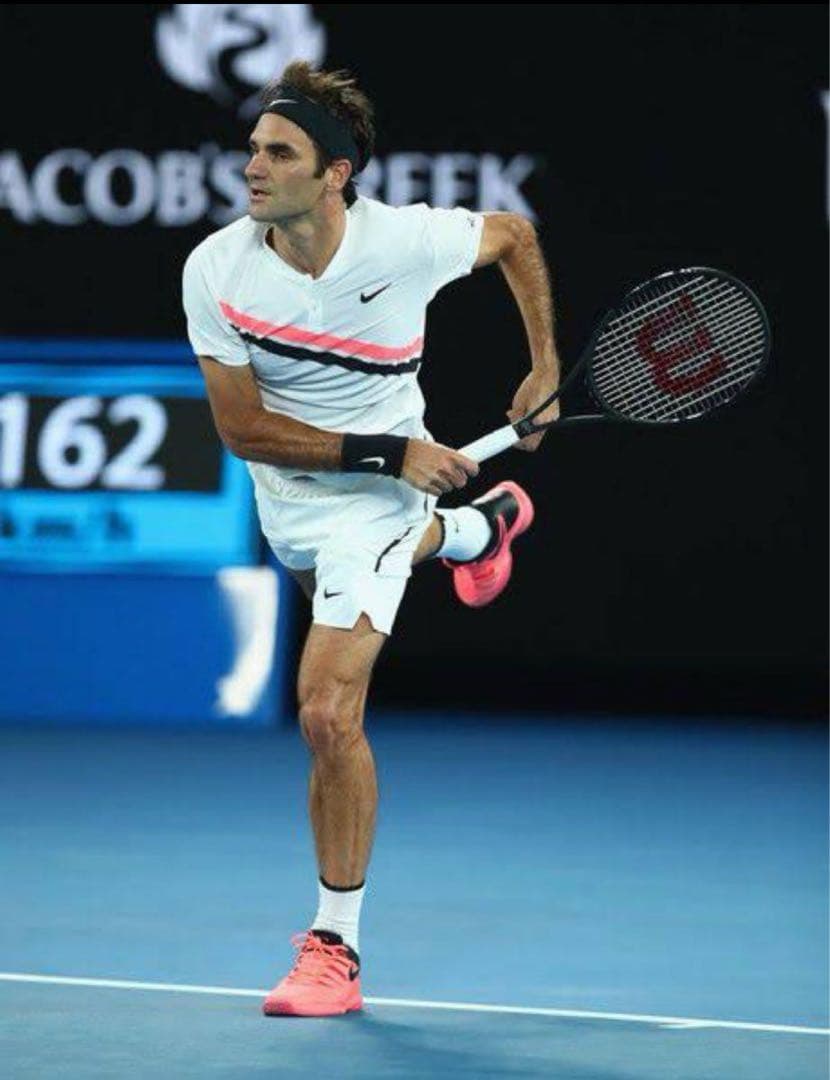 フェデラー　2018年全豪優勝　ナイキ　ヘンリーネックシャツ 2018全豪オープン トッププロ使用グッズ シャポバロフ フェデラー