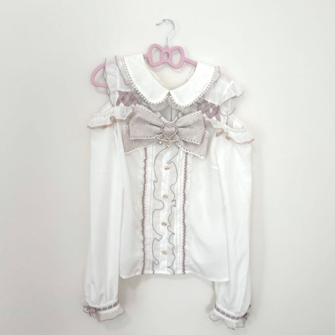 リズリサ LIZLISA BIGリボンオープンショルダーブラウス - メルカリ