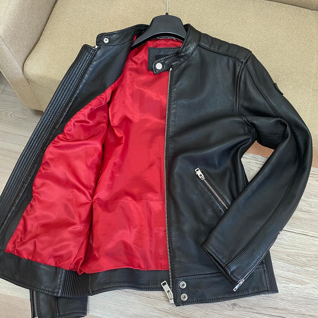 【美品】ディーゼル ラムレザー ライダース Mサイズ ブレイブマン ブラック