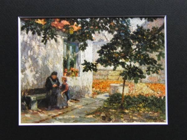 児島虎次郎、ベゴニアの畠、希少な額装用画集より、美品、新品額装付