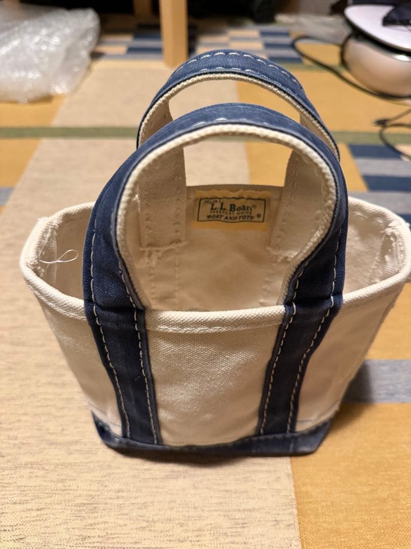 ヒ*ロ様 レア エルエルビーン ギザタグ ミニトートバッグ ビンテージ】【L.L.bean】エルエルビーン【ヒイラギ刺繍】【生成りx赤