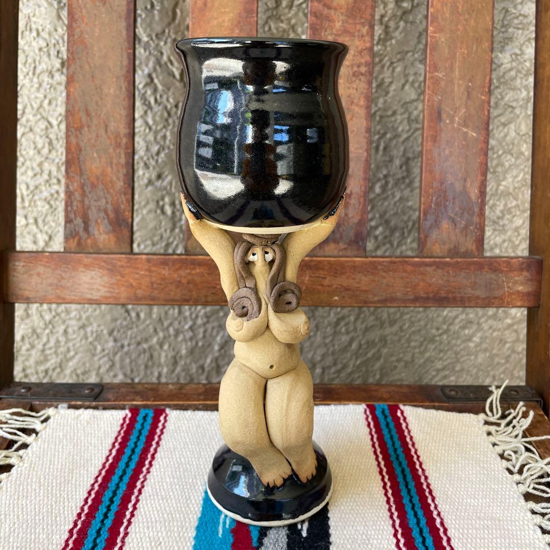 希少品！70's〜アメリカアンティーク　女性の裸体デザイン小物入れ容器　USA