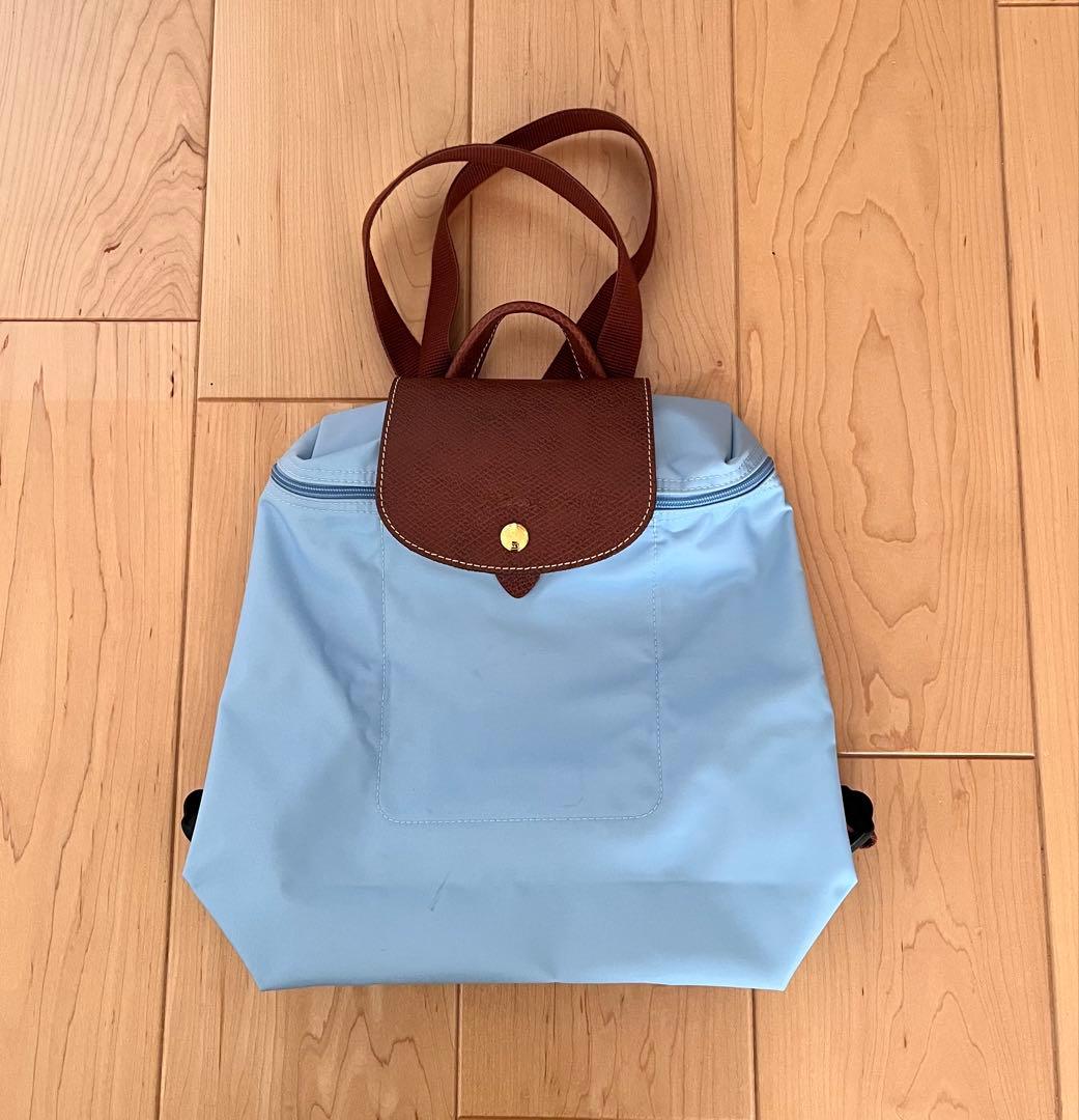 LONGCHAMP ロンシャン プリアージュ リュック 水色 ブルー - メルカリ