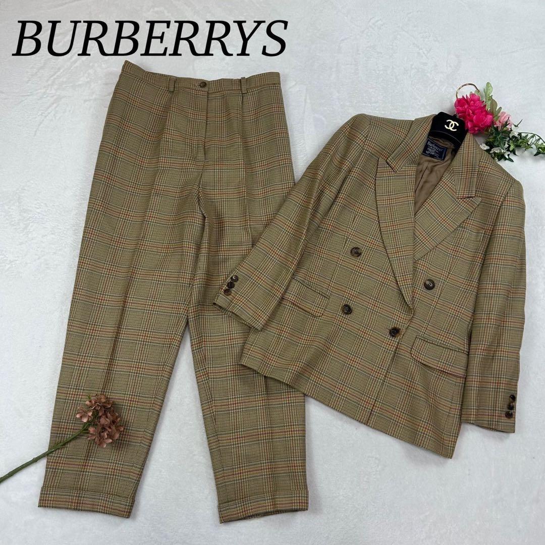 J227 M バーバリー スーツ上下 ベージュ イエロー レディース