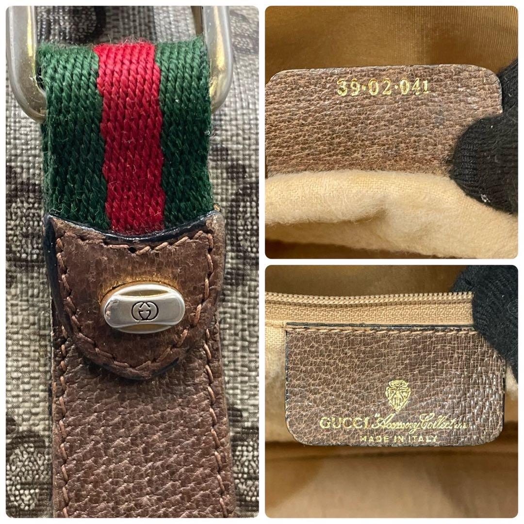 ✨美品✨GUCCI シェリーライン GG ボストンバッグ ブラウン ロゴ