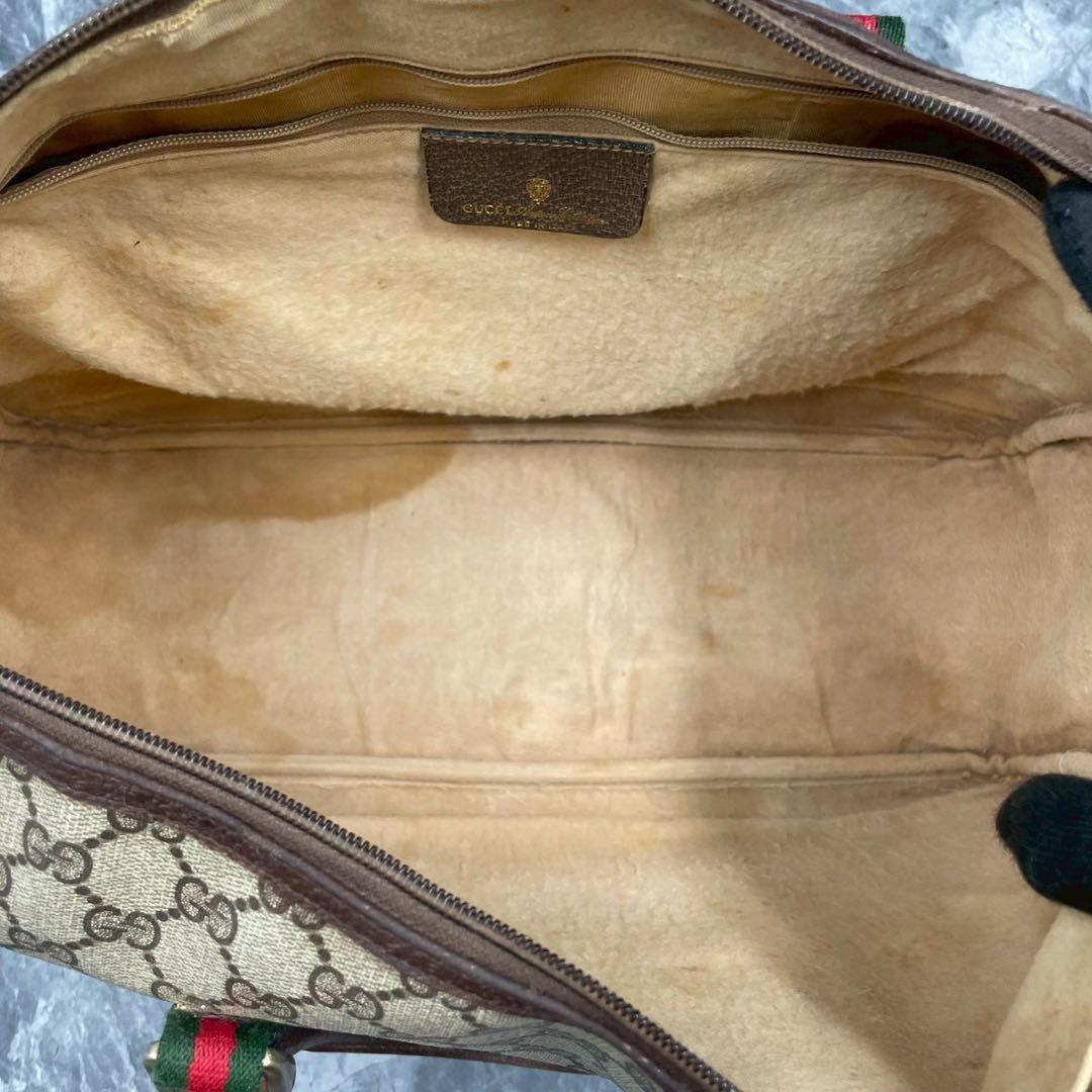 ✨美品✨GUCCI シェリーライン GG ボストンバッグ ブラウン ロゴ