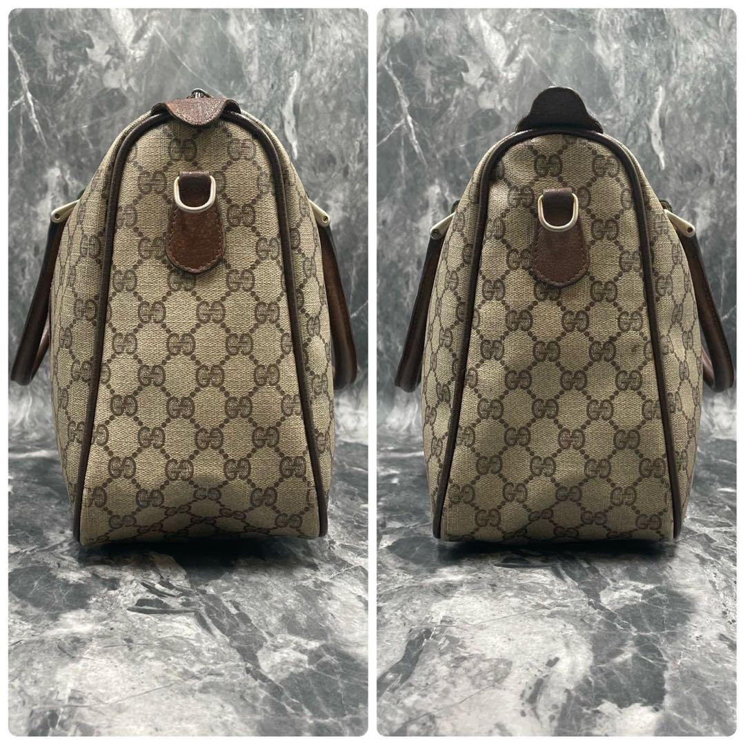 ✨美品✨GUCCI シェリーライン GG ボストンバッグ ブラウン ロゴ