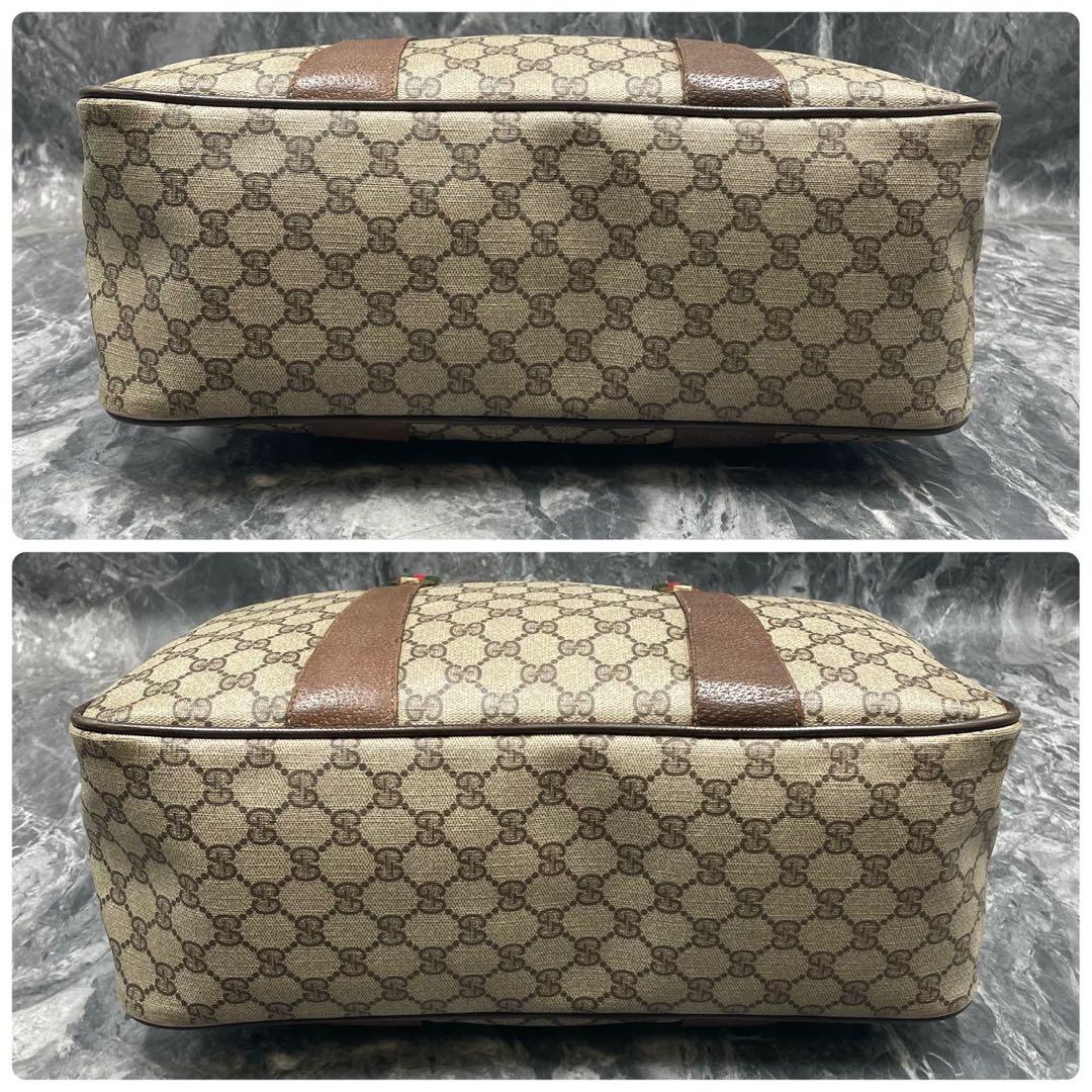 ✨美品✨GUCCI シェリーライン GG ボストンバッグ ブラウン ロゴ