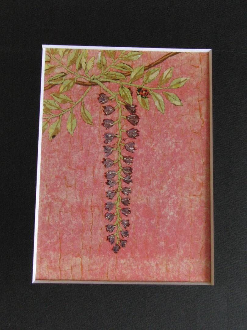 山下清、【藤にてんとう虫】、希少な額装用画集より、美品、日本人画家