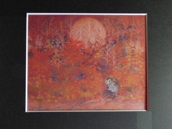 川島睦郎、【秋叢】、希少な額装用画集より、状態良好、新品額装付