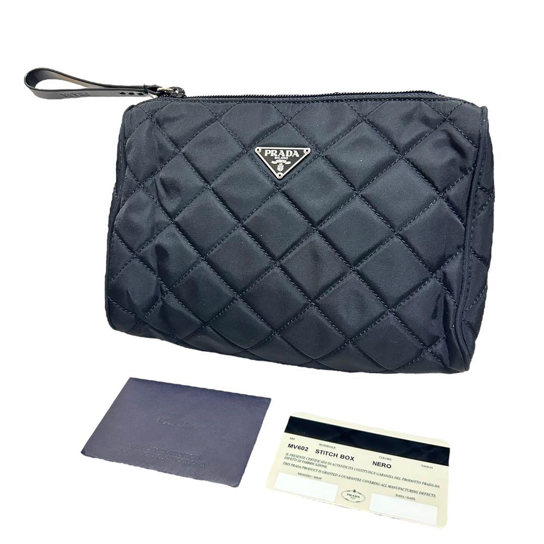 PRADA キルティングポーチ　ナイロン　ブラック　プラダ 楽天市場】【バッグ】PRADA プラダ キルティング ナイロン ポーチ