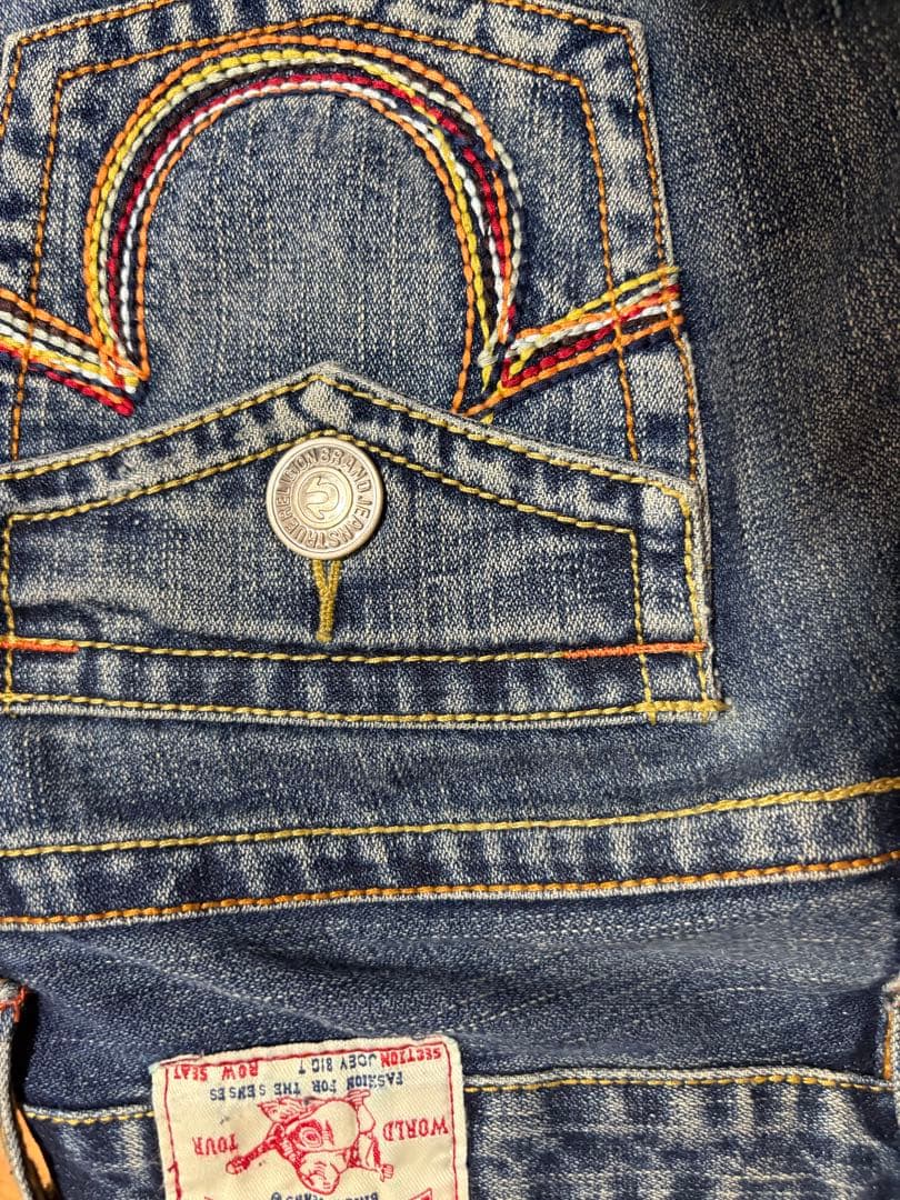 TRUE RELIGIONフレア ブーツカットデニムパンツ ブルー - メルカリ