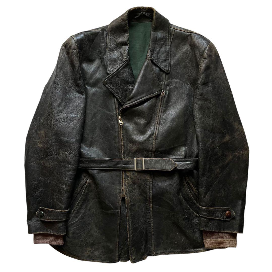 50's OptiZip レザー モーターサイクルコート ライダースジャケット