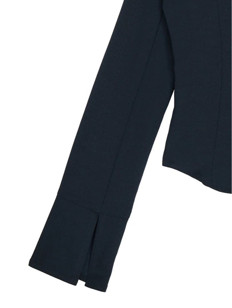 SQUARE COLLAR BACK SATIN BLOUSE 【 S 】 - メルカリ