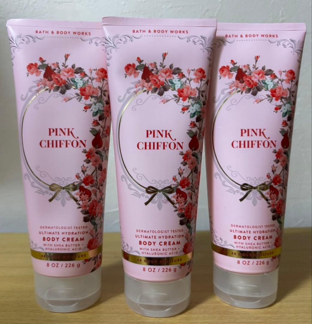 【Pink Chiffon】Bath&bodyworks ボディクリーム　３本