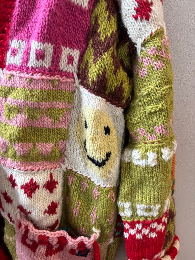 EL RODEO エルロデオ パッチワーク ニット コート ニコちゃん - メルカリ