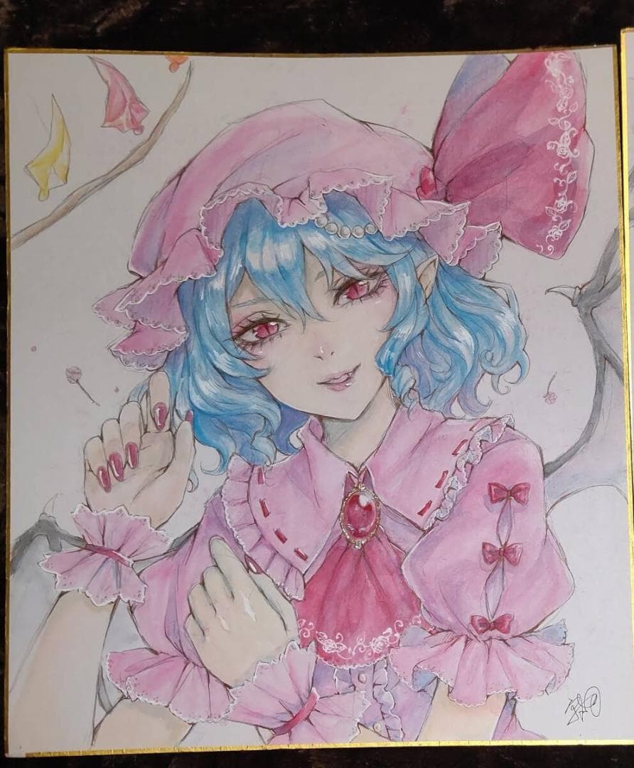 東方project レミリア・スカーレット 二次創作 手書き 色紙 - メルカリ