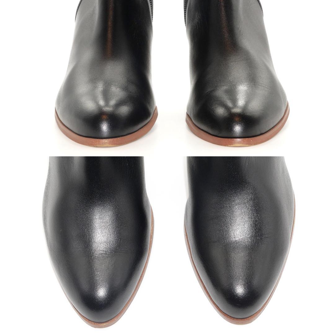 23 DIANA ダイアナ ロングブーツ カーフ 黒 サイドジップ