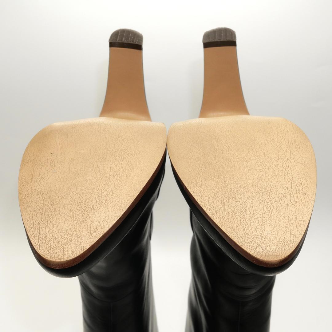 23 DIANA ダイアナ ロングブーツ カーフ 黒 サイドジップ