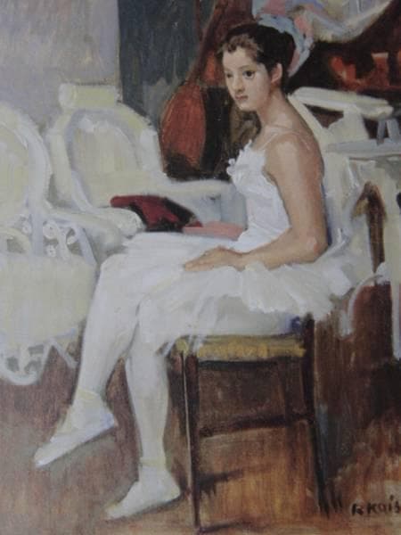 小磯良平、踊り子4、希少画集画、新品高級額、額装付、状態良好