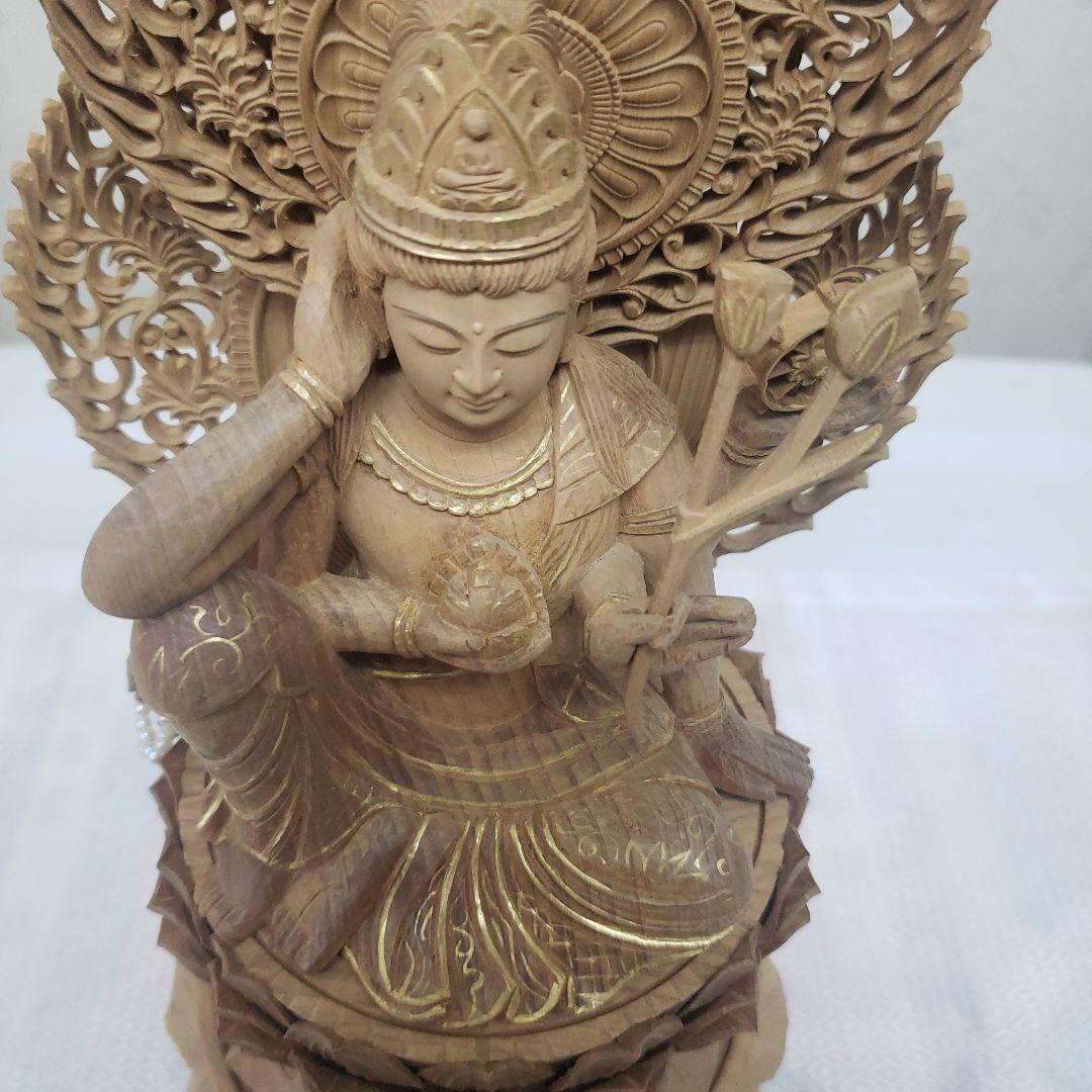 Bフライデー蔵出し特価仏像香木 特上彫り如意輪観音菩薩像3寸眼入り