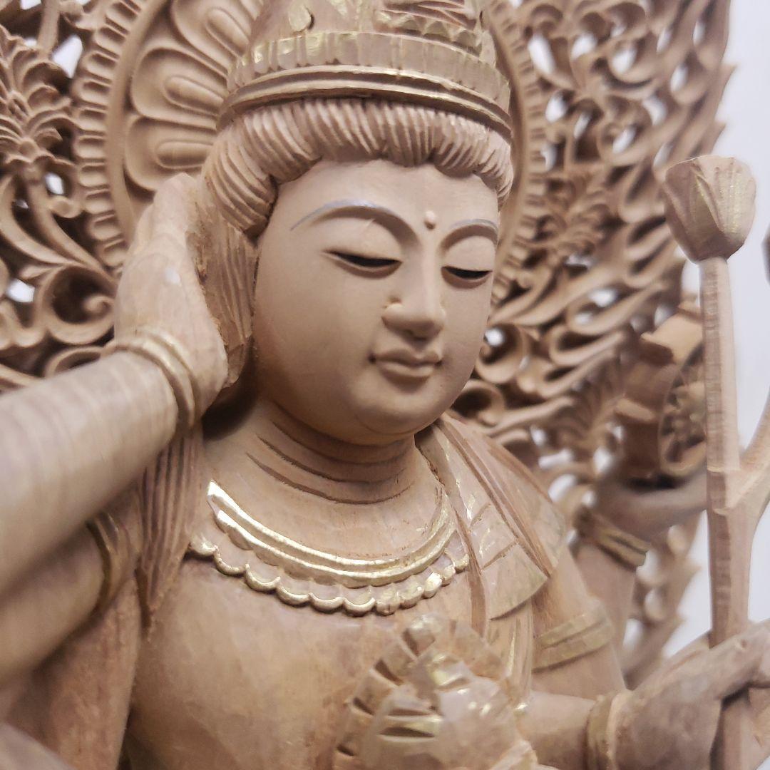 Bフライデー蔵出し特価仏像香木 特上彫り如意輪観音菩薩像3寸眼入り