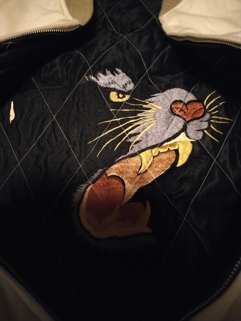 極美品テーラー東洋 スカジャン 別珍×キルト Mサイズ 鳳凰 虎 TT13609