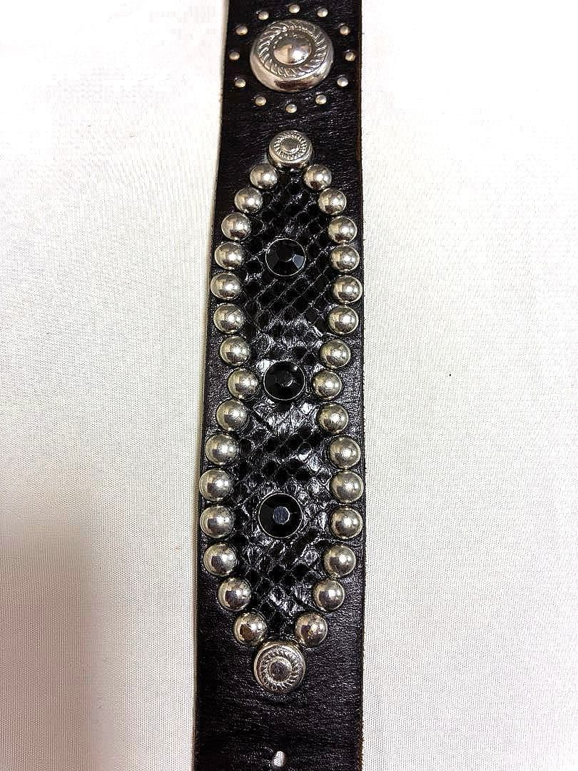 TORNADO MART デコレートバックル スタッズブラックベルト -