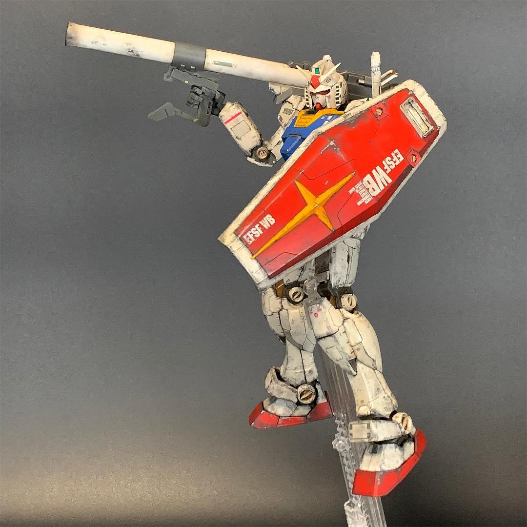 RX-78-2ガンダム MG Ver.3.0 ガンプラ完成品 ウェザリング - メルカリ