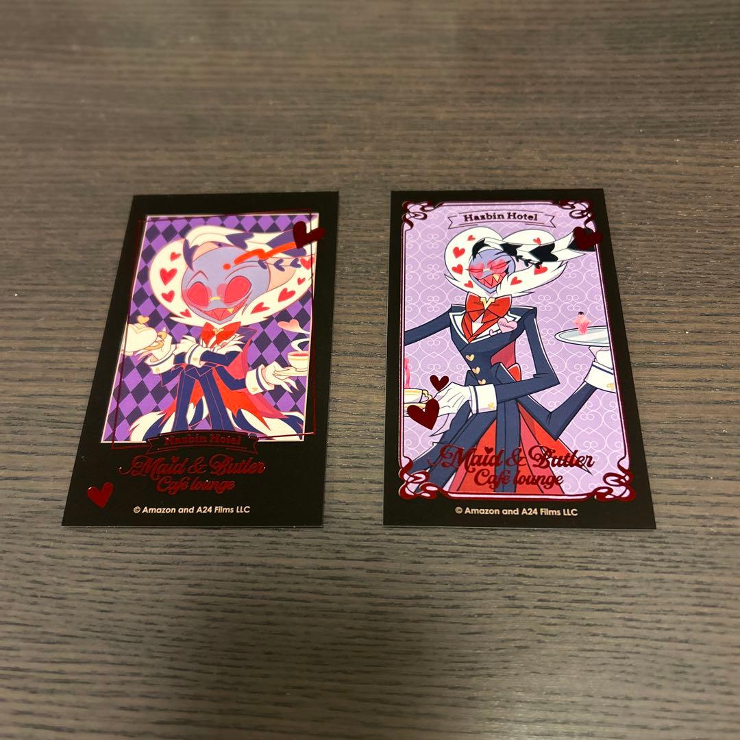 ハズビンホテル アニメイトカフェ ヴァレンティノ 箔押しカード2点