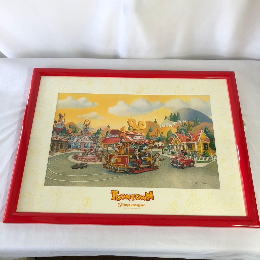 リトグラフ 東京ディズニーランド トゥーンタウン AP 保証書付 絵 限定