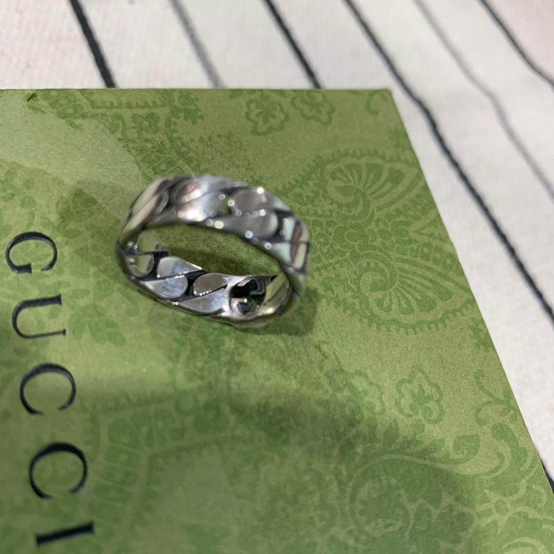 ☆864 GUCCI グッチ インターロッキング Gリング 指輪 シルバーリング