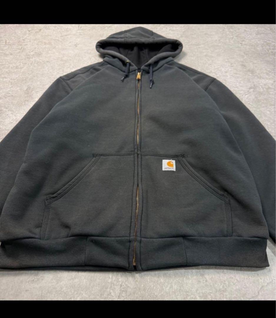 Carhartt ブラック フルジップパーカー