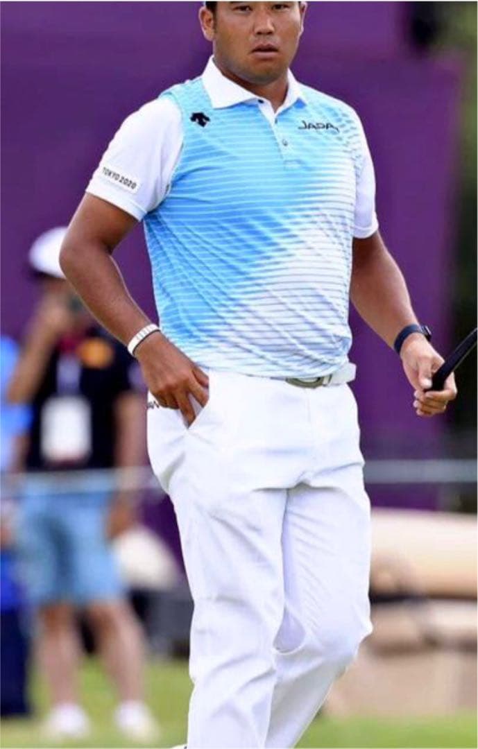 早い者勝ち　松山英樹東京オリンピックモデル　デサントゴルフパンツ、ベルトセット 窃盗被害もなんの 銅メダリスト・松山英樹「シェフラーに近づいた