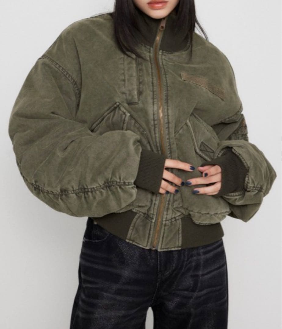 LAGUA GEM BIG POCKET COTTON MA-1 カーキ