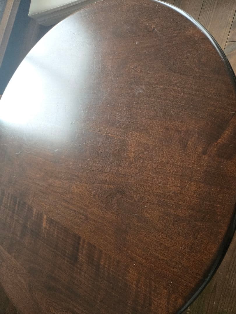 ✨お値下げしました✨無垢ダークブラウンちゃぶ台75φ・家具工房芽生様