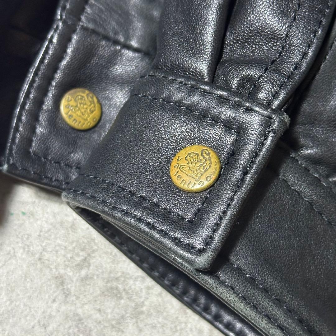 美品 Valentino uomo レザー ブルゾン 44 黒 深水光太