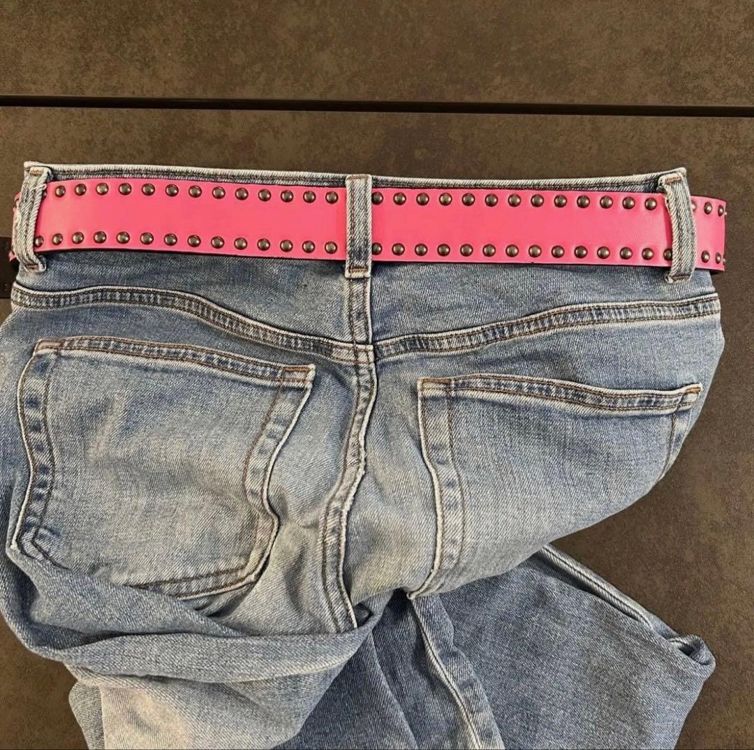 スタッズベルト ピンク Y2K スケーター SK8 ベルト 平成 - メルカリ